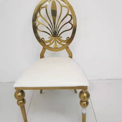 كرسي زفاف أنيق من الفولاذ المقاوم للصدأ باللون الذهبي الفاخر OEM W50xD65xH92cm