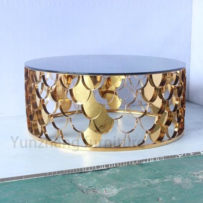 سعر جيد طاولة مركزية مستديرة ذات تصميم قشري مع زجاج مرآة الانترنت