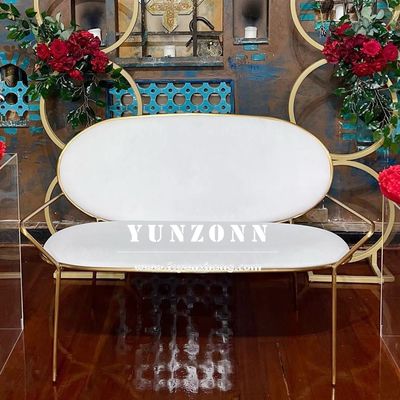 سعر جيد أريكة زفاف بتصميم عصري مع مقعد من القماش وإطار متين من الفولاذ المقاوم للصدأ الذهبي الانترنت