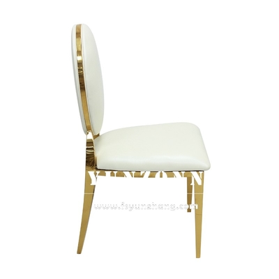 كراسي زفاف من الفولاذ المقاوم للصدأ باللون الذهبي ، إيجارات كرسي الزفاف الملكي W49xD53xH94cm
