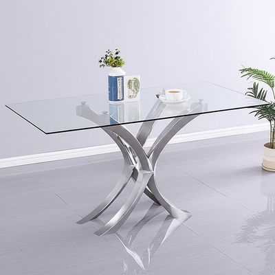 طاولة طعام معاصرة من الزجاج 201ss للمنزل والفندق