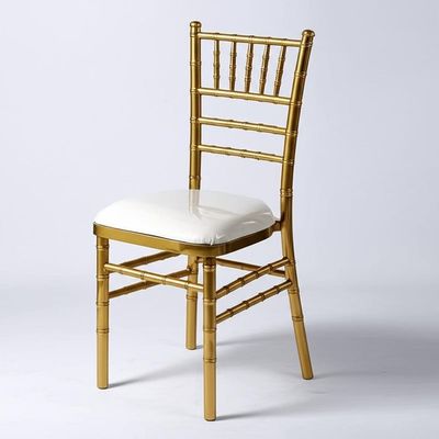 كراسي زفاف من الفولاذ المقاوم للصدأ باللون الذهبي ، إيجارات كرسي الزفاف الملكي W49xD53xH94cm