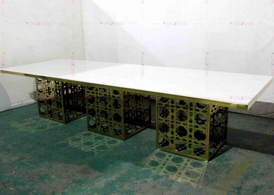 طاولة طعام حديثة فاخرة كبيرة على طراز الولائم طراز MDF OEM 4000X1200X750mm