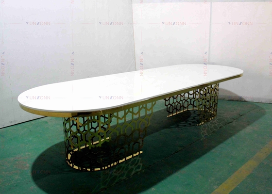 طاولة طعام حديثة فاخرة كبيرة على طراز الولائم طراز MDF OEM 4000X1200X750mm