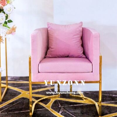 سعر جيد كرسي أريكة حديثة ذات مقعد واحد مع الفولاذ المقاوم للصدأ الذهبي ووسادة مخملية ملونة للفنادق غرف المعيشة المطاعم والمراكز التجارية الانترنت