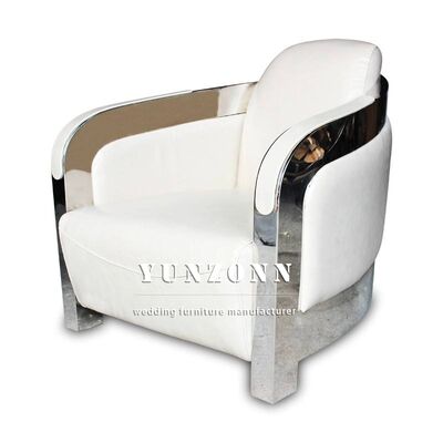 جودة أريكة مفردة على الطراز الاسكندنافي مع إطار من الجلد والفولاذ المقاوم للصدأ لأثاث غرفة معيشة الفندق مصنع