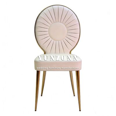 سعر جيد بيع بالجملة من الذهب الفولاذ المقاوم للصدأ PU الجلد كراسي الزفاف الفاخرة لحفلات الاستقبال الانترنت
