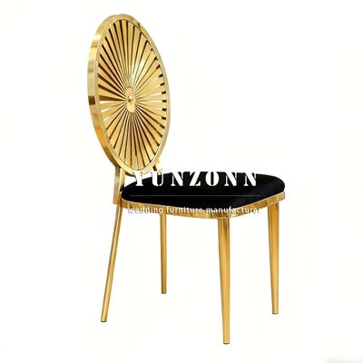 سعر جيد كرسي زفاف ذهبي قابل للتكديس لتناول الطعام في الفنادق وحفلات الزفاف وأثاث الزفاف بإطار من الفولاذ المقاوم للصدأ الانترنت