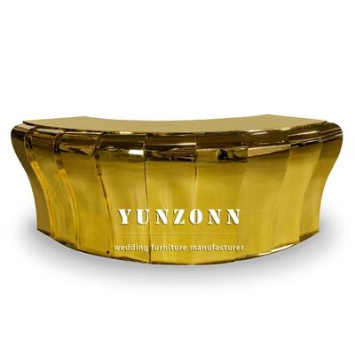 جودة تصميم عصري أحدث موديل مرآة دائرية من الفولاذ المقاوم للصدأ طاولة استقبال فندقية مصنع