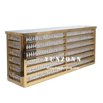 سعر جيد أثاث الحانات التجاري من الفولاذ المقاوم للصدأ تصميم الكريستال عدادات الحانات التجارية للحفلات الانترنت