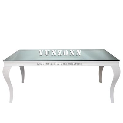سعر جيد طاولة مستطيلة بيضاء شهيرة بالجملة لحفلات الزفاف والمناسبات الخارجية الانترنت