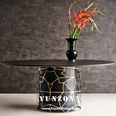 سعر جيد بيع بالجملة أثاث غرفة المعيشة الفاخرة الداخلية النادي الليلي الخارج تركيا تصميم الطاولة الفولاذ المقاوم للصدأ الأسود للزفاف الانترنت