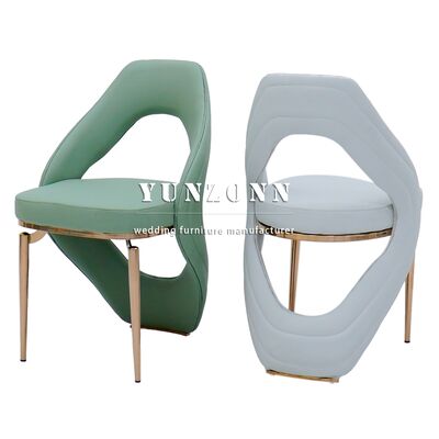 سعر جيد PU الجلد الفاخر الذهب الزهري المعدني كرسي الترفيه المطعم الفندق الاستقبال المطاعم كرسي الحدث الانترنت