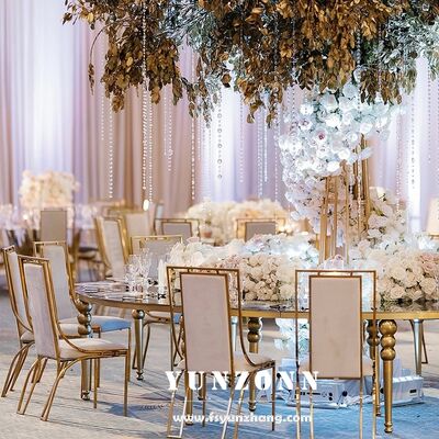 سعر جيد كراسي طعام فاخرة من الفولاذ المقاوم للصدأ باللون الذهبي لحفلات الزفاف وكراسي العروس لمستلزمات المناسبات الانترنت