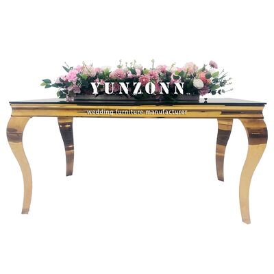 سعر جيد طقم طاولة طعام على الطراز الأوروبي بالجملة، زجاج مقسّى أسود حديث مع الفولاذ المقاوم للصدأ للمآدب أو الفنادق الانترنت