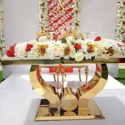 سعر جيد أثاث طاولة زفاف حديث من الستانلس ستيل الذهبي للمناسبات والحفلات والفنادق وغرف المعيشة والاستخدام الخارجي الانترنت