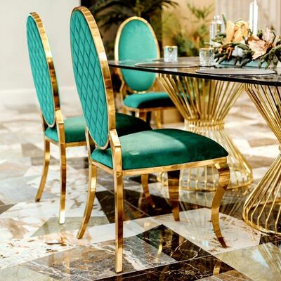 سعر جيد كرسي زفاف من الفولاذ المقاوم للصدأ القابل للتجميع للصالة الرياضية في الهواء الطلق شقة فيلا بيضاوية خلفية مطعم الانترنت