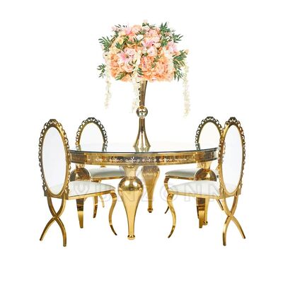 سعر جيد كراسي وليمة أكريليك بتصميم جديد، إطار من الفولاذ المقاوم للصدأ ذهبي على شكل حرف X، جلد صناعي بظهر بيضاوي لغرفة المعيشة، تجاري الانترنت