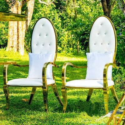 سعر جيد كراسي عرش ملك وملكة حديثة من الفولاذ المقاوم للصدأ للمناسبات وقاعات الولائم والفنادق الانترنت