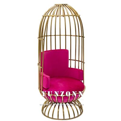 سعر جيد كرسي زفاف فاخر من الفولاذ المقاوم للصدأ الذهبي، كرسي عرش مخملي للعروس والعريس لحفلات الزفاف في الفنادق الانترنت