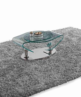 سعر جيد طاولة دوارة زجاجية من الفولاذ المقاوم للصدأ طاولة جانبية للقهوة OEM الانترنت