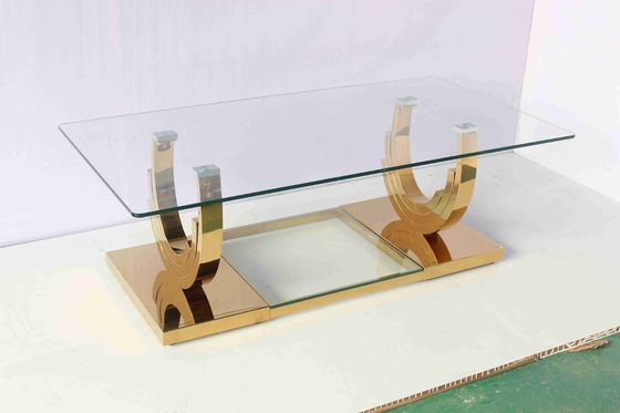 سعر جيد طقم طاولة قهوة بقاعدة من قطعتين من Ti Gold على شكل U أثاث منزلي لغرفة المعيشة الانترنت